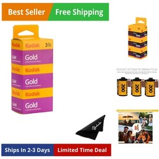Kodak Gold 200 35mm Film Bundle, 3 Rolls, 36 Exposures Each, for 35mm Film Ca...