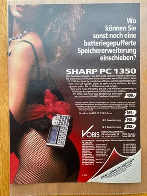 1984 Sharp PC 1350 Taschencomputer 80s retro Vintage Ad Werbung Reklame