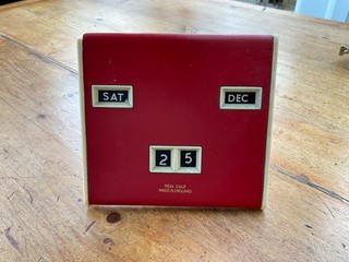 vintage 1950's calf skin perpetual desk calender