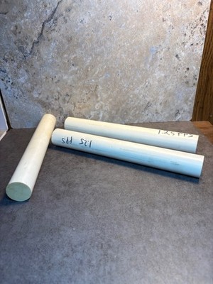 1.250'' diameter PPS rod natural, 3 pieces, two 9-3/4'' long, one 9'' long