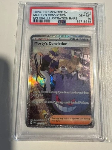 2024 POKEMON TEF EN-TEMPORAL FORCES #211 MORTY'S CONVICTION PSA 10