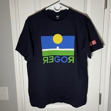 Uniqlo Roger Federer Go Roger T-Shirt Men's M Medium Black US Open Tennis EUC