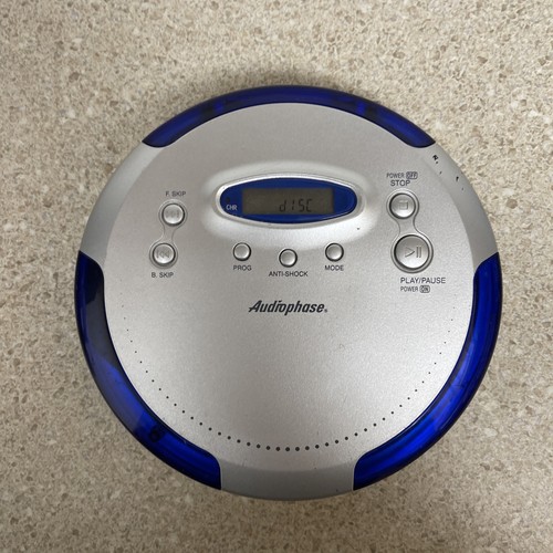 Audiophase CD-315 Portable CD Compact Disc Player Blue Anti Skip Tested Works