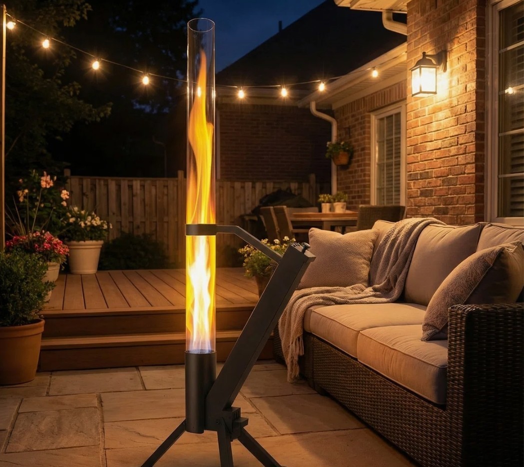 Outdoor Pellet Heater, Pellet Patio Heater, Outdoor Fire Pit with Safety Ash ...