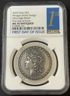 2024 1 Oz 999 Silver Niue $2 Morgan Dollar Design NGC MS 70 First Day Issue Coin