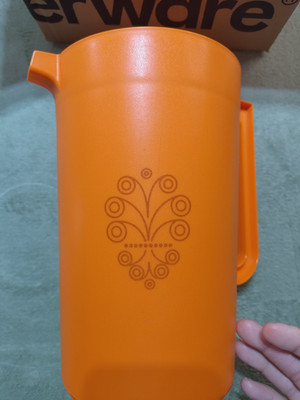 Tupperware Heritage 1 Gallon Pitcher & 4 Tumbler Set Orange Vintage Logo New