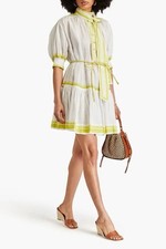 Zimmermann Dress Wonderland Tunic Mini Neck Tie Balloon Sleeve Size 0 Party