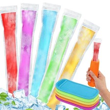 105 Pcs Ice Popsicle Mold Bags   RAINFLOW 100 Disposable Multicolor