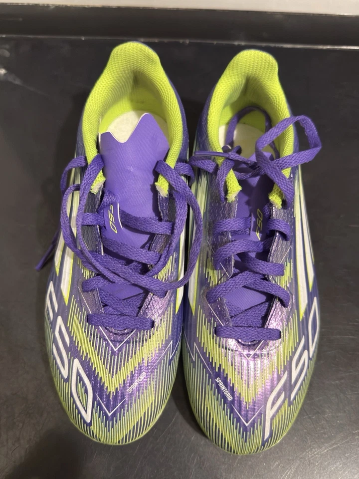 Adidas Adizero F50 League  FG MG Purple Rush Lucid Lemon - Image 2 of 4