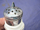 Antique Salt & Pepper Shakers in a Silverplate Frame w Handle - J.A. Eisenharet — photo 4