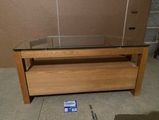 Solid Oak Corner TV Unit Glass Top from Next Excellent Condition