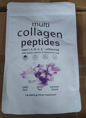 1LB Multi Collagen Peptides Powder-Hydrolyzed Protein Peptides (Type l,l,ll,v,X)