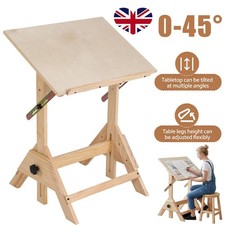 Drafting Table Angle Adjustable Drawing Artwork Desk Wood Tabletop 0-45�