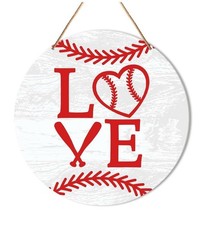 Wood Door Hang Love Baseball Decor Baseball Wall Decor Baseball Wall Decor