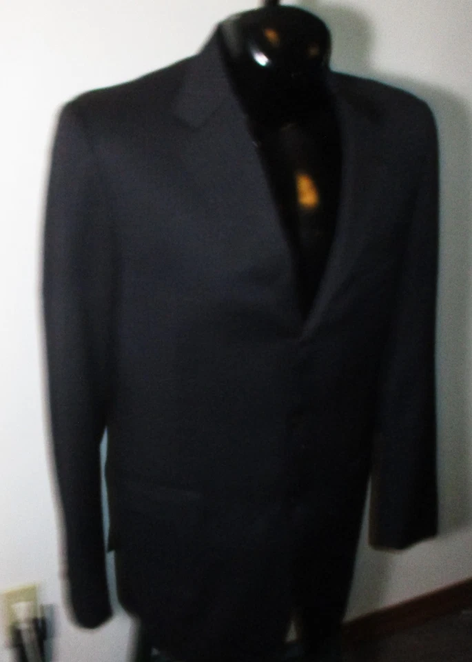 TRUSSINI Black "Italy" 100% Wool 2 Pc Suit Men's Size 44 Long, 34X32 - Image 4 of 4