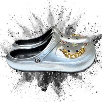 WOMEN'S SILVER CLOGS - Craytown Brand, Accessories Optional (W7-11.5)