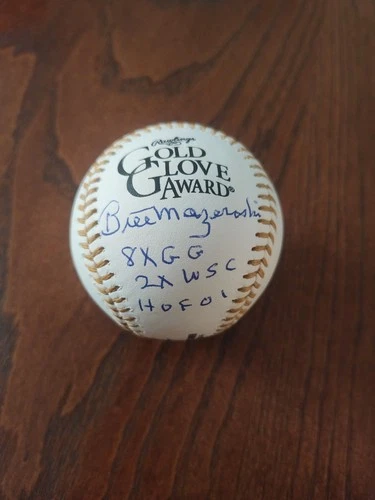 Bill Mazeroski Autographed Gold Glove Baseball W/ 3 inscriptions