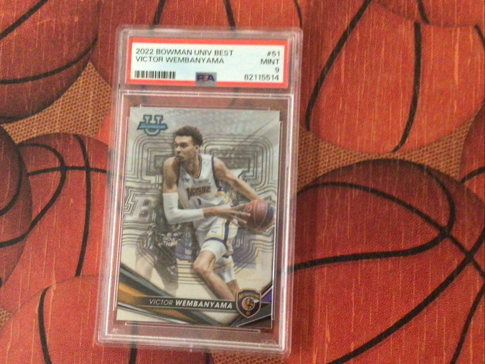 2022 Bowman University Best Victor Wembanyama Mint #51 PSA 9 Spurs view 3