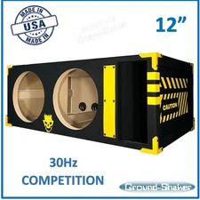 12" Dual Competition Ported Sub Box Vented Subwoofer Enclosure 12" Dual Box