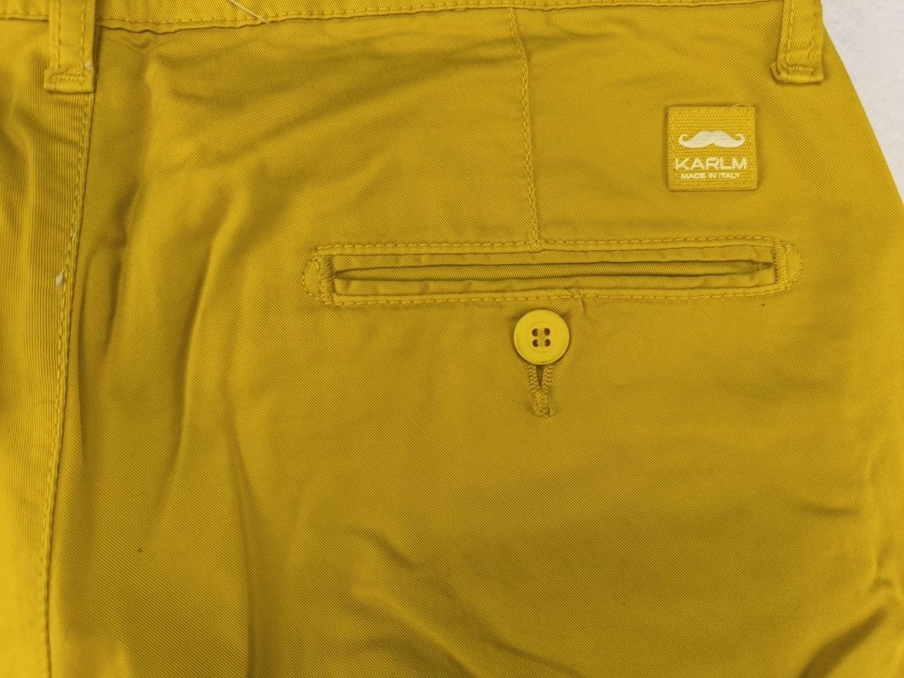 Karl Mommoo Homme Mens Chino Trousers Size S Yellow Cotton Stretch Italo image 2