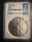 Silver Eagle Type 1 Heraldic Coin First Day of Issue NGC MS70 FREE SHIP!