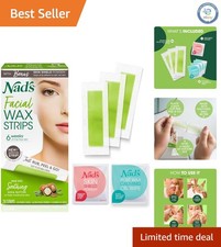 Gentle Wax Strips for All Skin Types - 20 Facial Hair Removal Strips  Oils