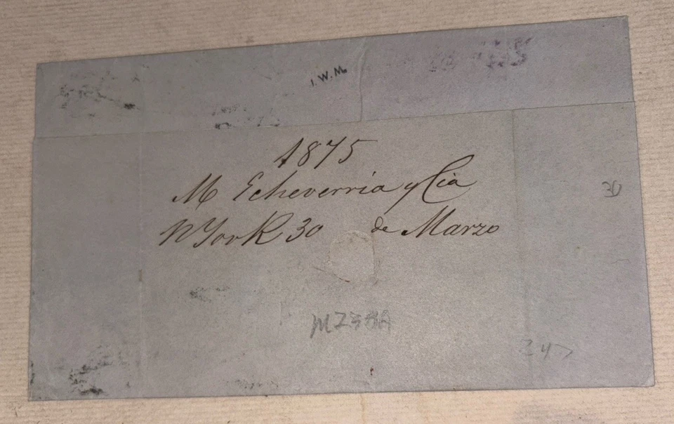 USA 10c brown Banknote cover NY to Laguna Mexico per City of Merida 1875 25c due - Image 2 of 2