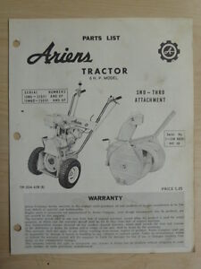 ARIENS TRACTOR SNO THRO PARTS MANUAL TIP-SSA-65R (R) ATTACHAMENTS | eBay