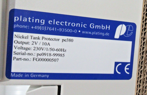 Plating Electronic pe380 Anodic Tank Protection For Electroless Nickel *NEW* - Picture 9 of 10
