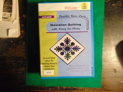 Hawaiian Quilting With Nancy Lee Chong DVD Pacific Rim Quilt Company EX LIBRARY