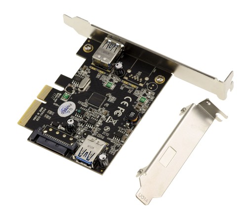 Carte contrôleur PCIe USB3.2 Gen 2 10GB avec 1 Port A et 1 Port C. Chipset ASM1 - Photo 2/4