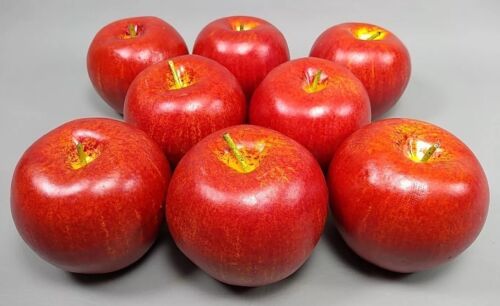 Lifelike Artificial Small Apples (8) Home Decor Plastic Faux Fake Fruit