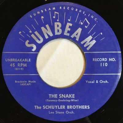 HEAR: The Schuyler Brothers - The Snake / Never Before 45~Sunbeam 110~Rare R&B