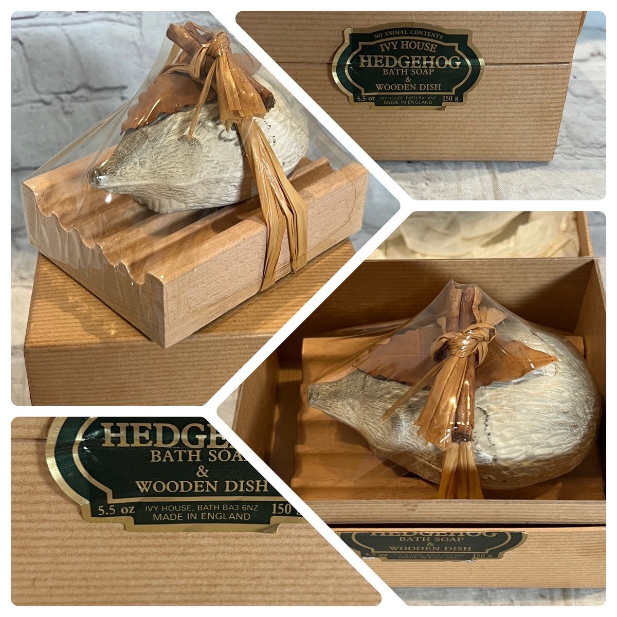 Ivy House Hedgehog Bath Soap 5.5 oz & Wooden Dish New in Box | eBay
