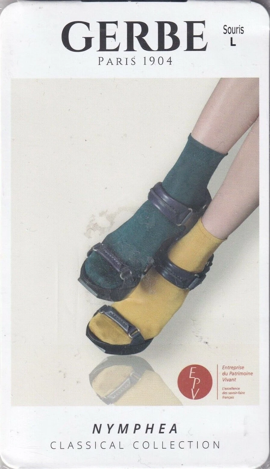 GERBE NYMPHÉA sock mouse colors. Size L. Iridescent Ankle Socks.