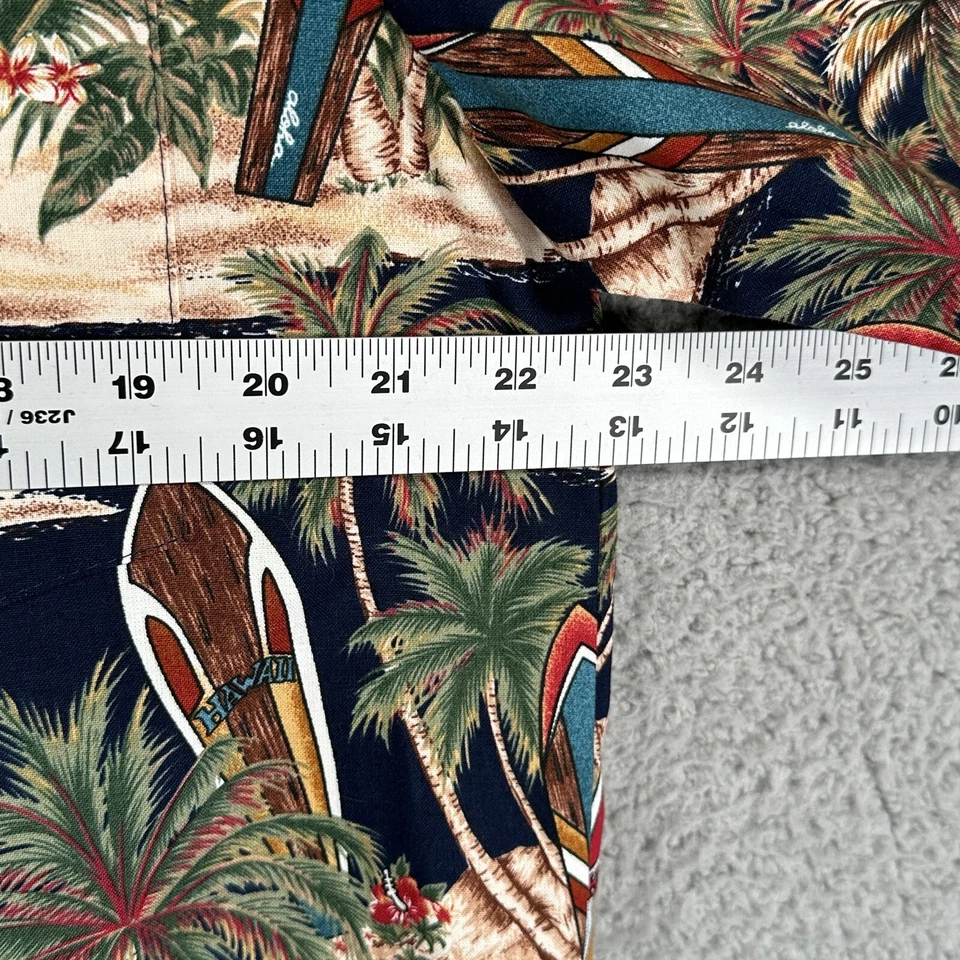 Camisa Rainbow Hawaii Inc Manga Corta Isla Negra Abotonada Talla L Tablas de Surf Foto 4 de 4