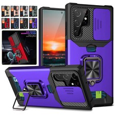Shockproof Ring Slide Camera Case For Samsung Galaxy A14 A34 A54 5G A13 A52 A42