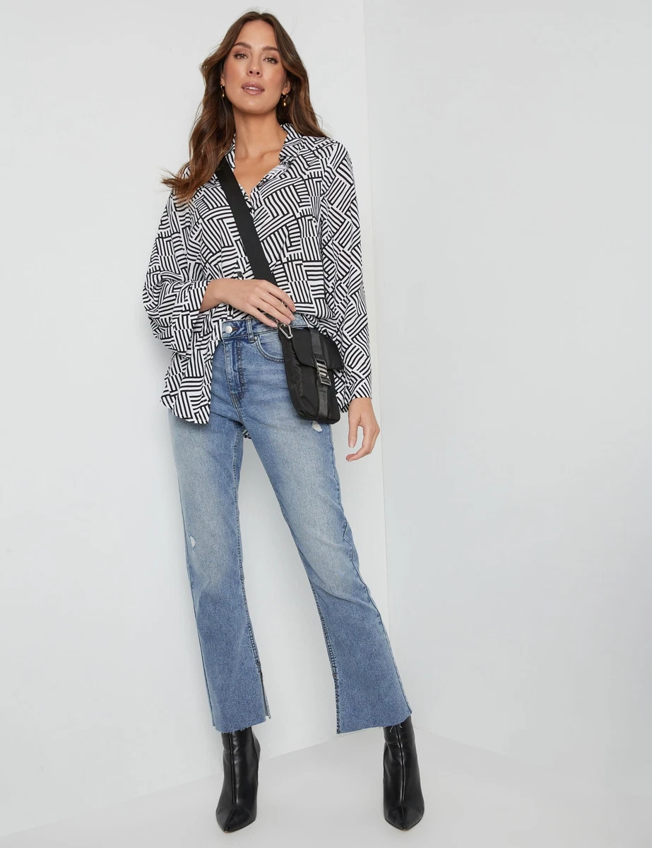 KATIES Womens Jeans Blue Full Length Cotton Pants Denim Work Clothes