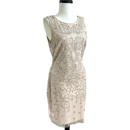 Aidan Mattox Beaded Embroidered Shift Dress size 8 Gatsby Cocktail Party Glam - Picture 9 of 15