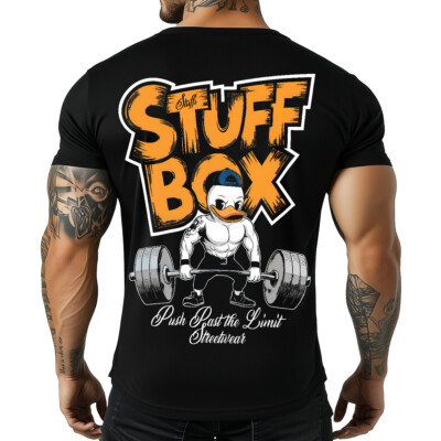 Stuff Box Männer Shirt Rundhals kurzarm Limit schwarz STB-1286 Fun Shirt