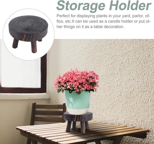 Mini Wooden Stool Display Stand, Solid Wood Stool Plant Stand Flowerpot Rack ... - Picture 8 of 11