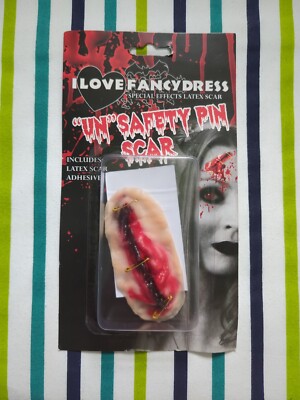''Un'' Sicherheitsnadel Halloween Narbe blutig blutig Special FX Blut Kostüm Accessoire