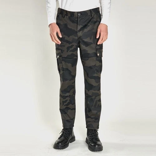 Men Faux Leather Trousers with Pockets Motorcycle Biker Pants Slim Punk Rock - Bild 18 von 24