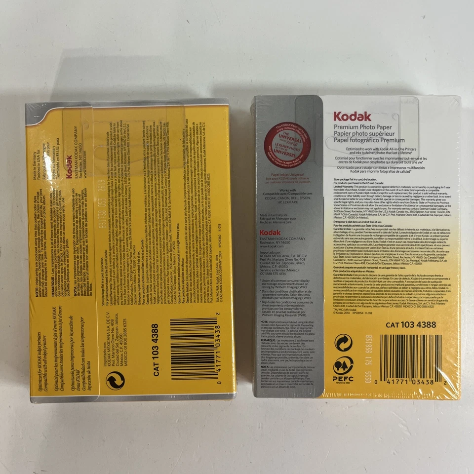 2 Kodak 4x6 inches Ultra Premium Photo Paper High Gloss 100 Sheets Sealed New - Image 4 of 4