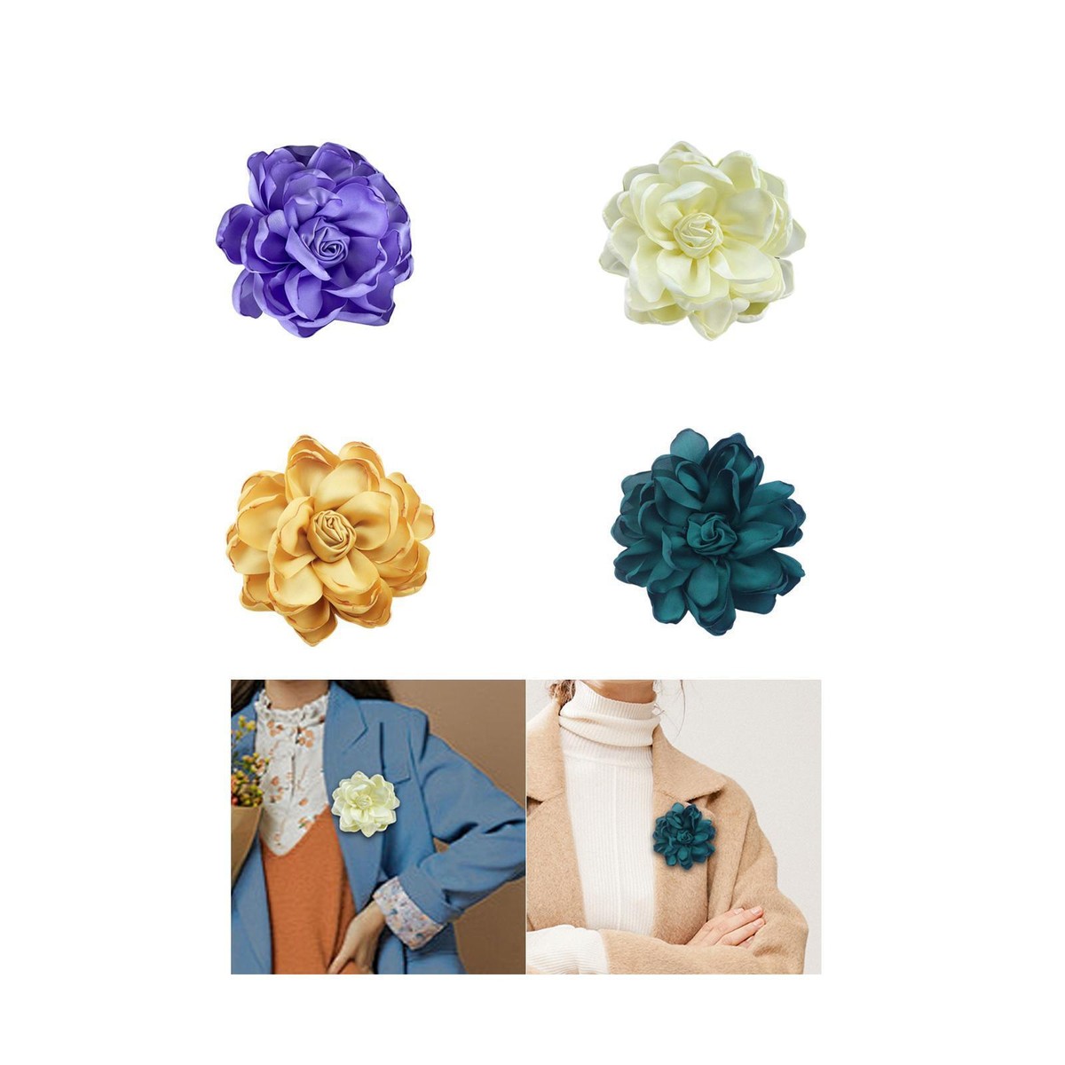 Fermaglio A Fiocco In Mussola - Spilla Elegante Per Capelli E Abiti | Per Matrimoni E Feste