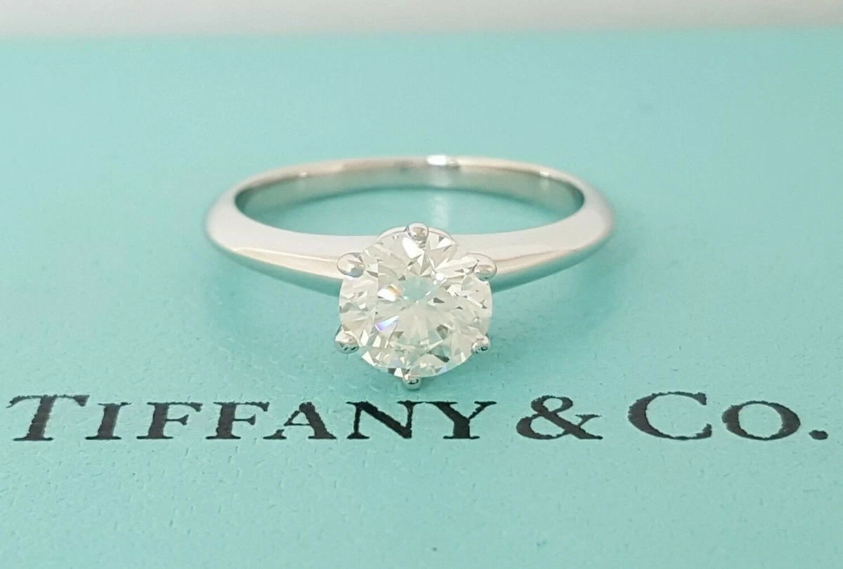 Tiffany Co Platinum Round Brilliant Diamond Solitaire Engagement