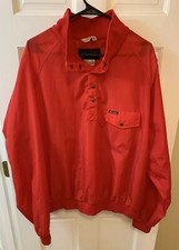 Eddie Bauer Men XL Nylon T Snap Pullover Windbreaker 1/4 Red Vintage 90s 1990s