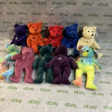 bamm beanos Lot As Show All With Tags #25,21,7,24,10,8,23&3 Lot Of 10 Bears