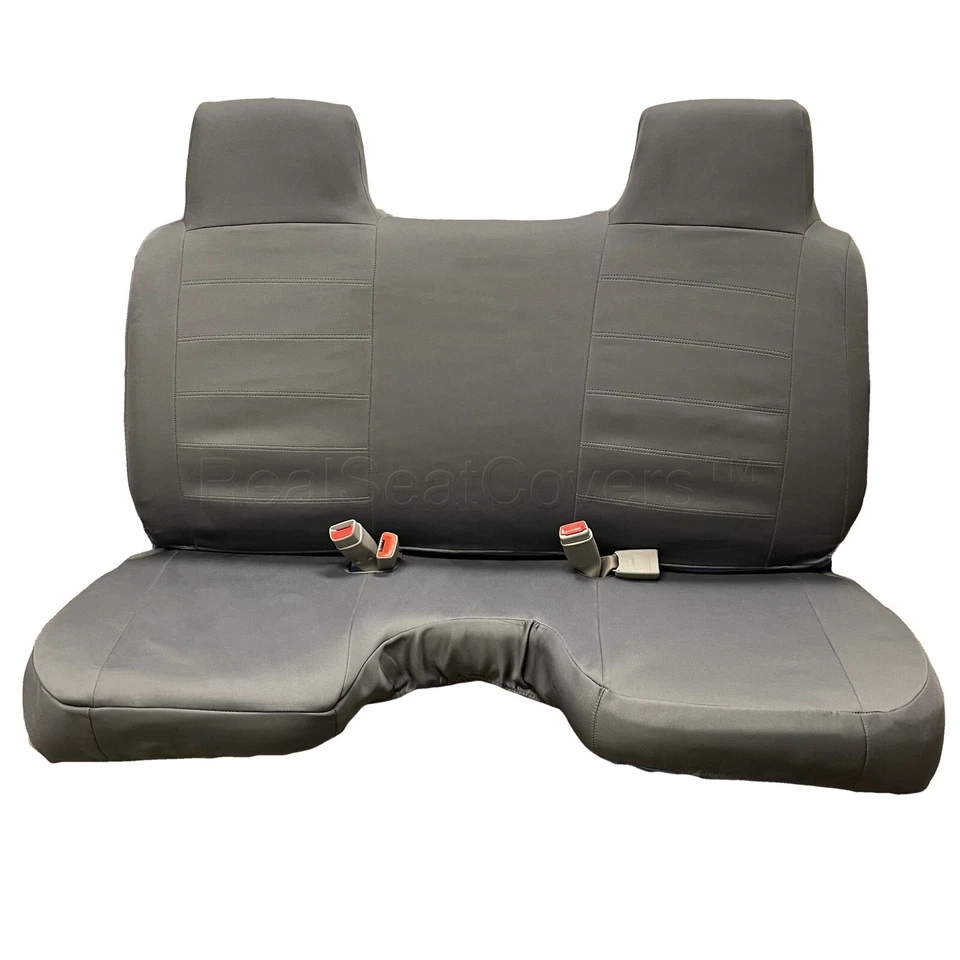 Dark Gray 100% Waterproof Neoprene Bench Seat Cover Large Notched Cushion - Image 2 of 4