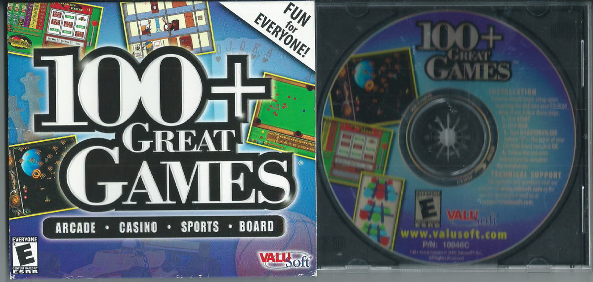 100+ Great Games Jewel Case (PC CD-ROM, 2001, Arcade, Casino